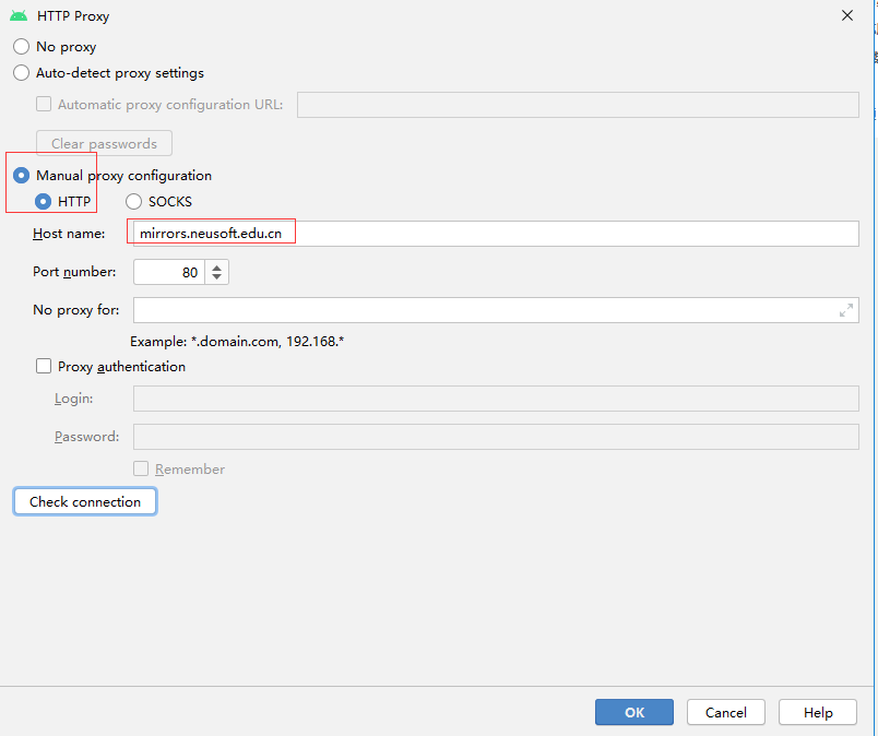 android proxy setting domain